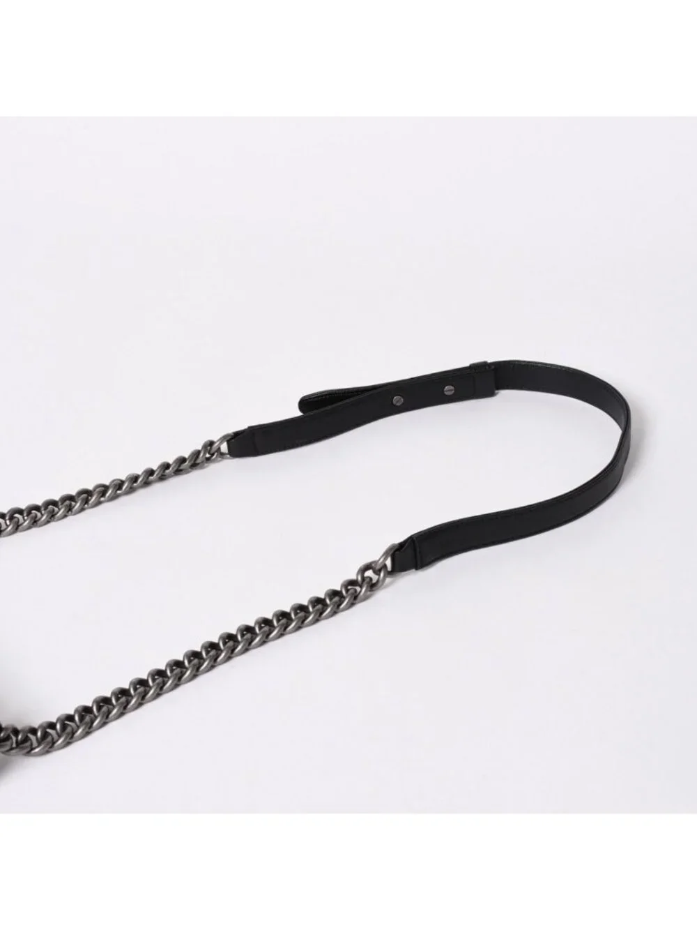 Chanel Boy Chain Shoulder Bag Chevron V-stitch CC Logo Black